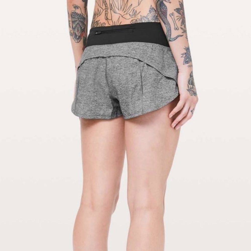 Lululemon Speed Up Short 2.5” Heather Lux Multi Black/Black Size 6 Rare Low Rise - Picture 1 of 8